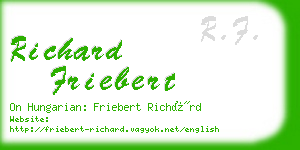 richard friebert business card